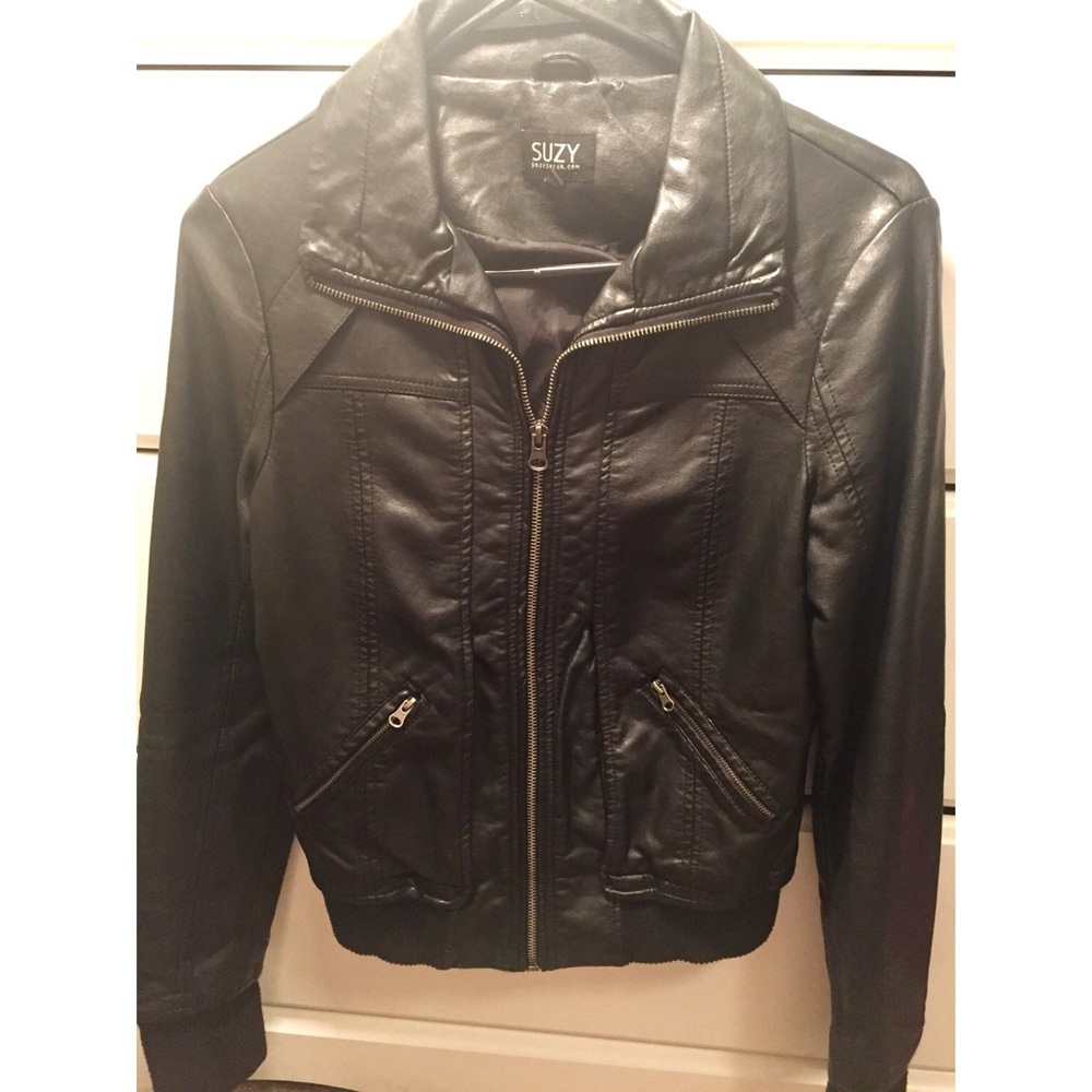 Black faux leather jacket